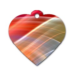 Wave Background Pattern Abstract Dog Tag Heart (two Sides)