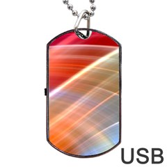 Wave Background Pattern Abstract Dog Tag Usb Flash (one Side)