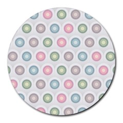 Seamless Pattern Pastels Background Pink Round Mousepads