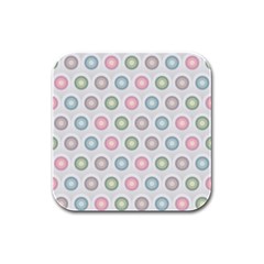 Seamless Pattern Pastels Background Pink Rubber Square Coaster (4 pack) 