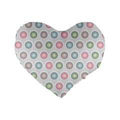 Seamless Pattern Pastels Background Pink Standard 16  Premium Heart Shape Cushions