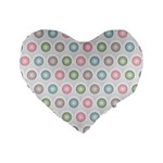 Seamless Pattern Pastels Background Pink Standard 16  Premium Heart Shape Cushions Front