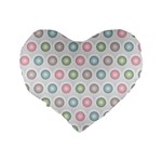 Seamless Pattern Pastels Background Pink Standard 16  Premium Heart Shape Cushions Back