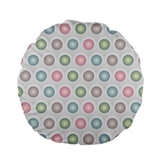 Seamless Pattern Pastels Background Pink Standard 15  Premium Flano Round Cushions