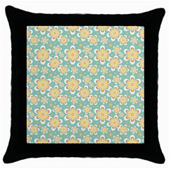 Seamless Pattern Floral Pastels Throw Pillow Case (black) by HermanTelo