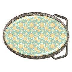 Seamless Pattern Floral Pastels Belt Buckles