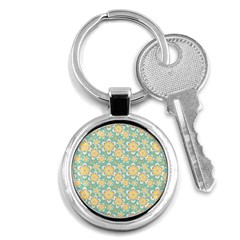 Seamless Pattern Floral Pastels Key Chains (round)  by HermanTelo