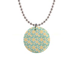 Seamless Pattern Floral Pastels 1  Button Necklace by HermanTelo