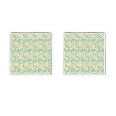 Seamless Pattern Floral Pastels Cufflinks (square)