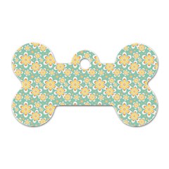 Seamless Pattern Floral Pastels Dog Tag Bone (one Side) by HermanTelo