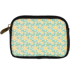 Seamless Pattern Floral Pastels Digital Camera Leather Case by HermanTelo