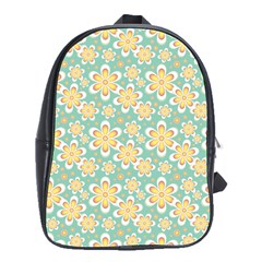 Seamless Pattern Floral Pastels School Bag (large)