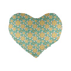 Seamless Pattern Floral Pastels Standard 16  Premium Heart Shape Cushions by HermanTelo