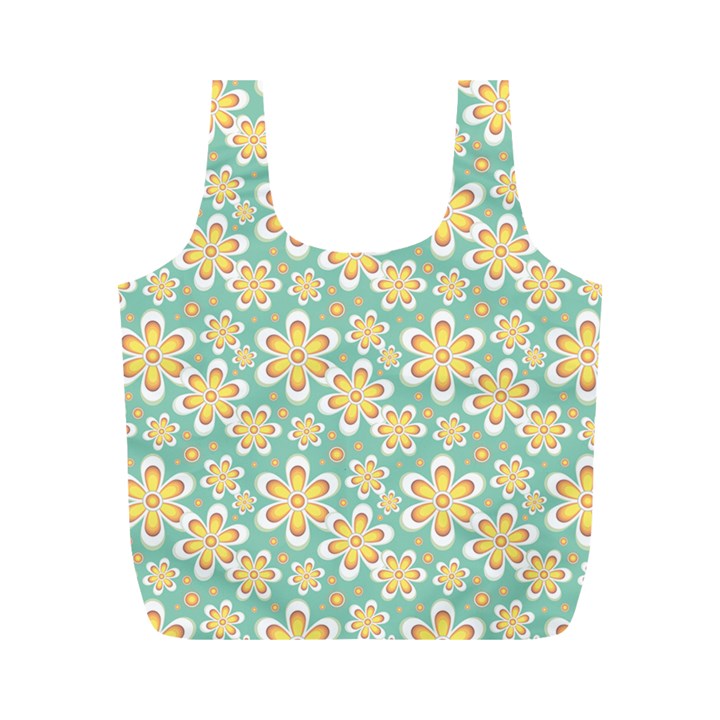 Seamless Pattern Floral Pastels Full Print Recycle Bag (M)