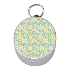 Seamless Pattern Floral Pastels Mini Silver Compasses