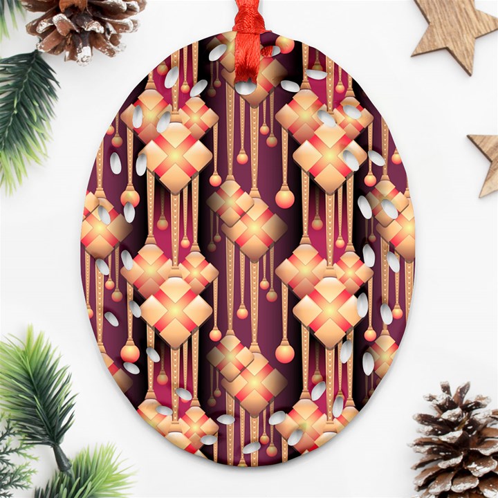 Seamless Pattern Plaid Ornament (Oval Filigree)