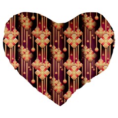 Seamless Pattern Plaid Large 19  Premium Flano Heart Shape Cushions