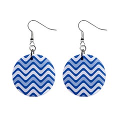 Waves Wavy Lines Mini Button Earrings