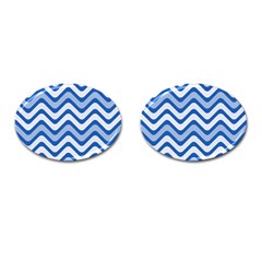 Waves Wavy Lines Cufflinks (oval) by HermanTelo