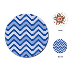 Waves Wavy Lines Playing Cards (round)