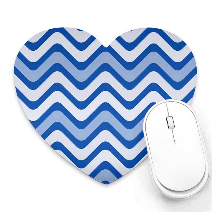 Waves Wavy Lines Heart Mousepads