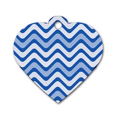 Waves Wavy Lines Dog Tag Heart (one Side)