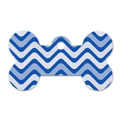 Waves Wavy Lines Dog Tag Bone (one Side)