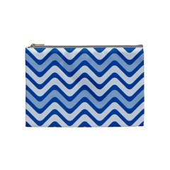 Waves Wavy Lines Cosmetic Bag (medium) by HermanTelo