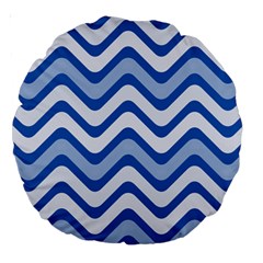 Waves Wavy Lines Large 18  Premium Round Cushions