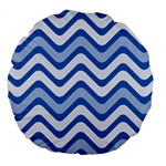 Waves Wavy Lines Large 18  Premium Round Cushions Front