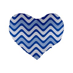 Waves Wavy Lines Standard 16  Premium Heart Shape Cushions