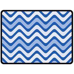 Waves Wavy Lines Double Sided Fleece Blanket (large)  by HermanTelo