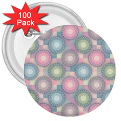 Seamless Pattern Pastels Background 3  Buttons (100 Pack)  by HermanTelo