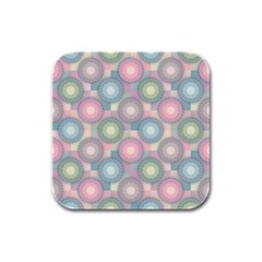 Seamless Pattern Pastels Background Rubber Square Coaster (4 Pack)  by HermanTelo