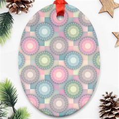 Seamless Pattern Pastels Background Oval Ornament (two Sides)