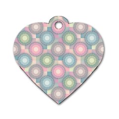 Seamless Pattern Pastels Background Dog Tag Heart (one Side)