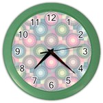 Seamless Pattern Pastels Background Color Wall Clock Front