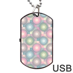 Seamless Pattern Pastels Background Dog Tag Usb Flash (one Side)