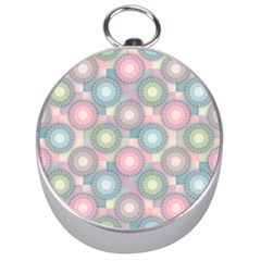 Seamless Pattern Pastels Background Silver Compasses