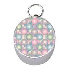 Seamless Pattern Pastels Background Mini Silver Compasses