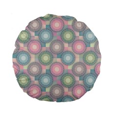 Seamless Pattern Pastels Background Standard 15  Premium Flano Round Cushions by HermanTelo