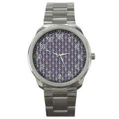 Seamless Pattern Background Fleu Sport Metal Watch