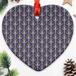 Seamless Pattern Background Fleu Heart Ornament (Two Sides) Back