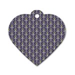 Seamless Pattern Background Fleu Dog Tag Heart (One Side) Front