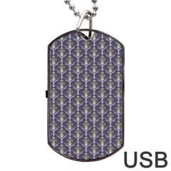 Seamless Pattern Background Fleu Dog Tag Usb Flash (two Sides)