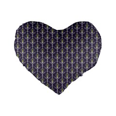 Seamless Pattern Background Fleu Standard 16  Premium Heart Shape Cushions