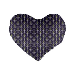 Seamless Pattern Background Fleu Standard 16  Premium Flano Heart Shape Cushions by HermanTelo