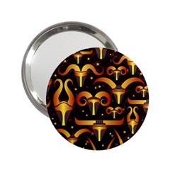 Stylised Horns Black Pattern 2 25  Handbag Mirrors by HermanTelo