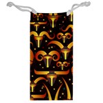 Stylised Horns Black Pattern Jewelry Bag Back