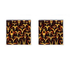 Stylised Horns Black Pattern Cufflinks (square)